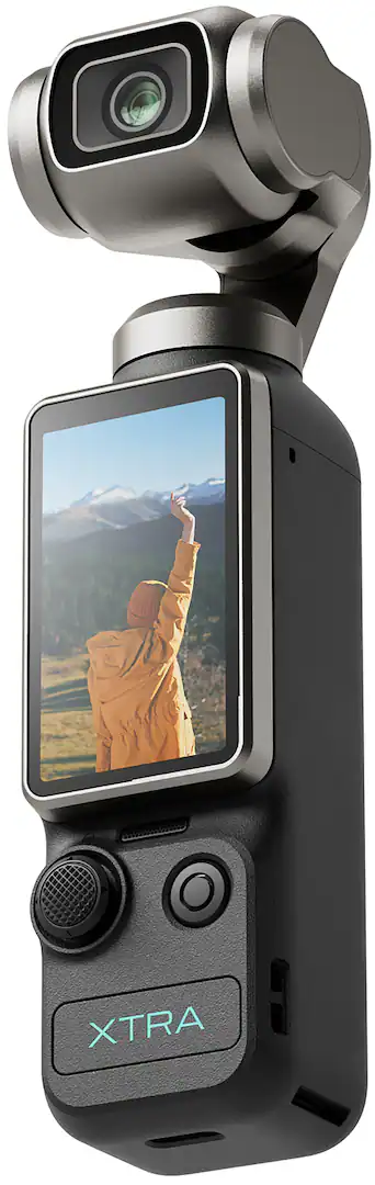 Xtra Muse Pocket Camera, Vlogging Camera with 1'' CMOS, 4K/120fps Videos Camera with 3-Axis Gimbal, Fast Focusing, Face/Subject Tracking, Digital Video Camera with Microphones for Photography, Black