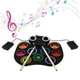 thumbnail image 1 of Batería Electrónica Drum Set Kit de Pads Portátil 9 Pads con Altavoz LED Luces de Colores Baquetas y Pedales Alimentación USB o Batería Regalo para Eventos Especiales Instrumentos Musicales Meterk, 1 of 8