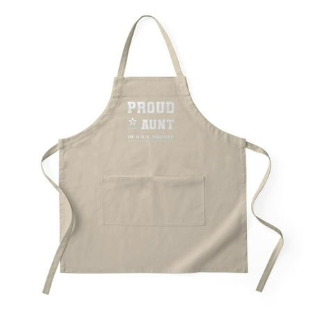 

CafePress - Proud Aunt Of A Soldier White - Kitchen Apron with Pockets Grilling Apron Baking Apron