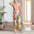 thumbnail image 6 of Lsque Hawaiian Pineappl Print Men's Pajama Pants, Lounge Pant - Comfortable Home Wear,Elastic Waistband, Stylish Design-Large, 6 of 9