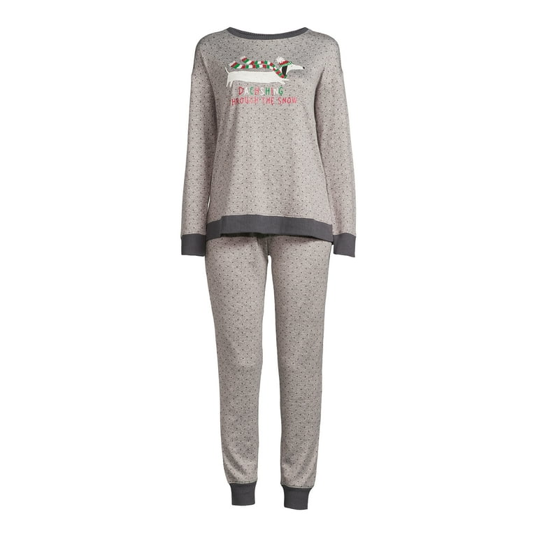 Secret Treasures Women's Hacci Fleece Long Sleeve Top and Joggers