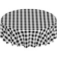thumbnail image 1 of Round Tablecloth with Wave Lace 60 Inch, White Black Buffalo Check Plaid Round Tablecloth Stain and Wrinkle Resistant Table Covers Dining Table Cover for Dining, Party, Buffet, Wedding, 1 of 8