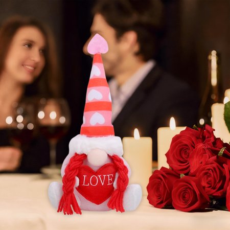 Gifts Dianli Valentine Gifts Romantic Gift Cherish Letter Heart Faceless Doll Plush Peach Rudolph Style Soft Cotton Filled Love Ornament for Couples Bedroom Tabletop Decor