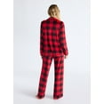 thumbnail image 3 of Joyspun Women’s Stretch Velour Notch Collar Long Sleeve Pajama Set, Sizes XS to 4X, 3 of 5