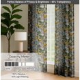 thumbnail image 6 of Vargottam 84 Inch Rod Pocket/Back Tab Cotton Curtains for Windows and Doors - Light Filtering Cotton Canvas - Light Filtering Drapes for Doors - Set of 2 Panels, 52"x84" - Bird Design (Gray), 6 of 8