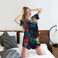 thumbnail image 5 of Cauagu Colorful Flower Goat for Women's Round Neck Pajama Set,Short-Sleeved Pajamas Soft Sleepwear Set Summer Pajamas Set Lounge Sets 2-Piece Pj-3X-Large, 5 of 6