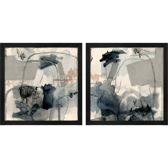 Great Art Now Torrential by Victoria Barnes, 2 Piece Framed Art Set Each 13"W x 13"H