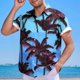 thumbnail image 4 of Mens Manga Corta Botón Abajo Camisas Casual Suelto Impreso Cardigan Girar Cuello Blusa, Transpirable para el Entrenamiento, 4 of 6