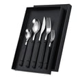 thumbnail image 4 of Tableware Cutlery Set Stainless Steel Dinner Knives Forks Spoons Eating Utensils High Hardness Flatware Set Black Handle, 4 of 8