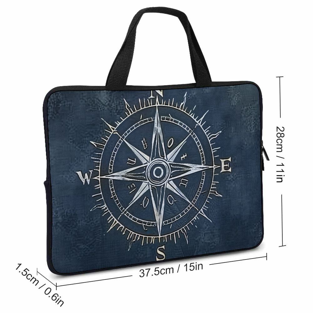 Jrxy Compass Symbolism Vintage Laptop Handle Bag Diving Fabric Soft Carry Case Travel (Idea) 15inch