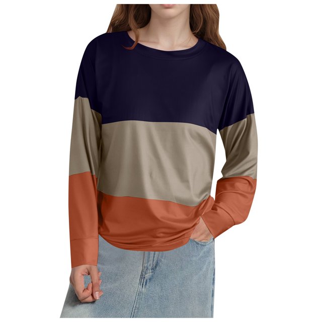 TSADFHJI Hauts Pailletés pour Femmes Chandail en Molleton Décontracté Col Rond Manches Longues Ample Chandail Basique Surdimensionné Chandails à Capuchon L Bleu