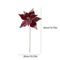 thumbnail image 2 of Wine Red Velvet Artificial Flowers, 16-Inch High-End Faux Floral Stems for Christmas Decor, Vase Filling, and Luxurious Holiday Scene Layouts and Arrangements, 2 of 8