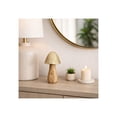 thumbnail image 3 of Mushroom with Metal Top for Home Decor - Figurine for Bathroom, Office, Room and Living Room - Modern Wood and Metal Sculpture Ornament for Shelf or Coffee Table Display - 8", Gold & Metallic, 3 of 10