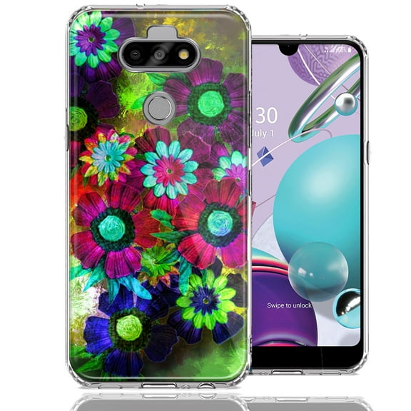 MUNDAZE For LG Aristo 5/K31/Fortune 3 Colorful Daisies Design Double Layer Phone Case Cover