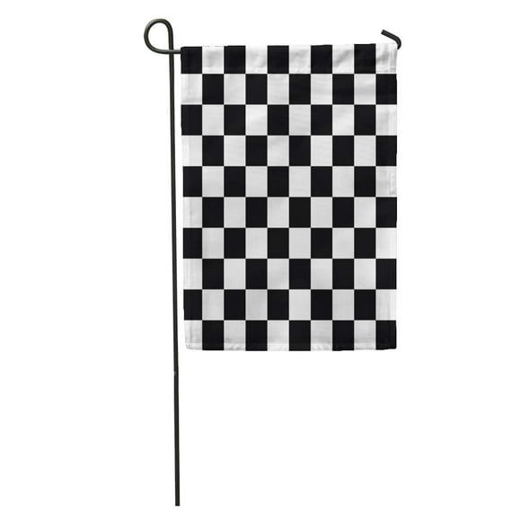 POGLIP Orange Line Chequered Flag Finish Race Pattern Checker Start Garden Flag Decorative Flag House Banner 12x18 inch