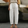 thumbnail image 3 of Women Fashion 2026 Casual Lightweight Drawstring Elastic Waist Pants With Pockets White 1 S, 3 of 6