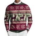 thumbnail image 2 of Men's Crew Neck Sweaters Long Sleeve Christmas Print Men's Knit Pullover Sweaters Casual Winter Tops Pink 2XL, 2 of 6