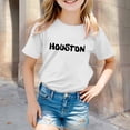 thumbnail image 2 of Little Kid Children's Fashion City Theme Printed T Shirt Casual And Comfortable Top For Boys And Girls Turtle Neck Top for Teen Girls Dancing Tops Flare Sleeve T Shirt Set Girl 3-4 Years White, 2 of 4