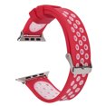 thumbnail image 1 of Correa de reloj de silicona duradera Pulsera de repuesto para reloj (rojo + blanco), 1 of 10