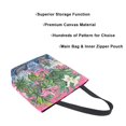 thumbnail image 3 of FORMRS Womens Canvas Tote Bag with Zipper Inner Pocket Shoulder Handbag, White Vibrant Flowers, 3 of 7