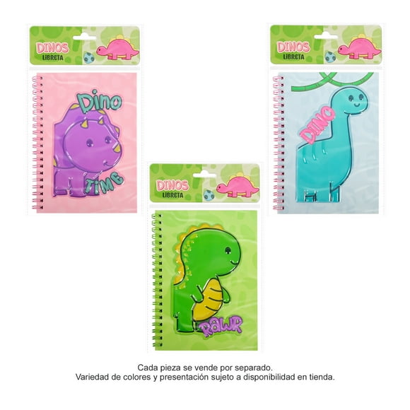 Prichos Libreta con Pasta Efecto Globo En Forma de Dinosaurio De Plástico y Papel Varios Modelos 1 Pieza