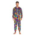 thumbnail image 3 of FORMRS Onesies Pajama for Adults Unisex Hoodie Winter Jumpsuit One Piece Sleepwear, Sizes S-2XL, Colorful Psychedelic, 3 of 7