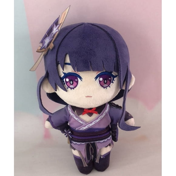 Figurine en Peluche Genshin Impact Est un Excellent Cadeau pour Garçons, Filles et Fans de Jeux d'Anime (Raiden Shogun) 20cm Meilleur Cadeau pour Amis Enfants Adultes Cadeaux d'Anniversaire