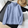 thumbnail image 2 of Womens Fleece Jacket, Hoodless Zipper Jacket with Long Sleeves, 2 of 9