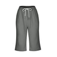 thumbnail image 7 of Axiiglly Bermuda Shorts for Women Plus Size Cotton Drawstring Elastic Waist Cropped Pants with Pockets Soft Stretch Athletic Shorts, L-5XL, 7 of 7