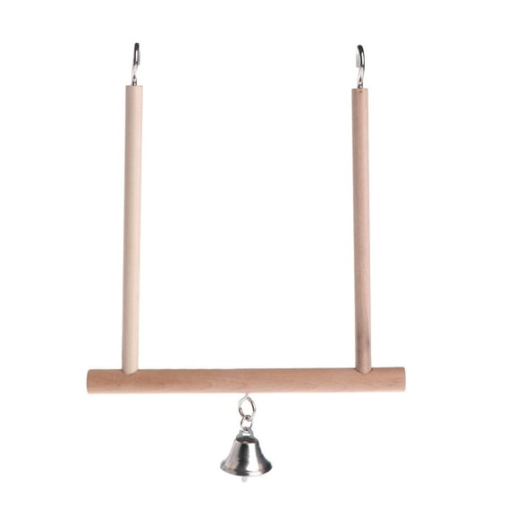 lixuesong Bird Swing Parrot Perch with Natural Wood Stand Hammock for Small Birds Playing Roosting Parakeet Cage Toy