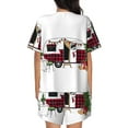 thumbnail image 3 of Bingfone Vintage Buffalo Plaid Christmas Camper Print Pajamas Sets for Women Soft Short-Sleeved Pjs with Lounge Shorts Two Piece Sleepwear, 3 of 8