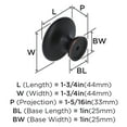thumbnail image 3 of Amerock Inspirations 1-3/4 inch (44mm) Diameter Oil-Rubbed Bronze Cabinet or Furniture Knob, 10 Pack, 3 of 4