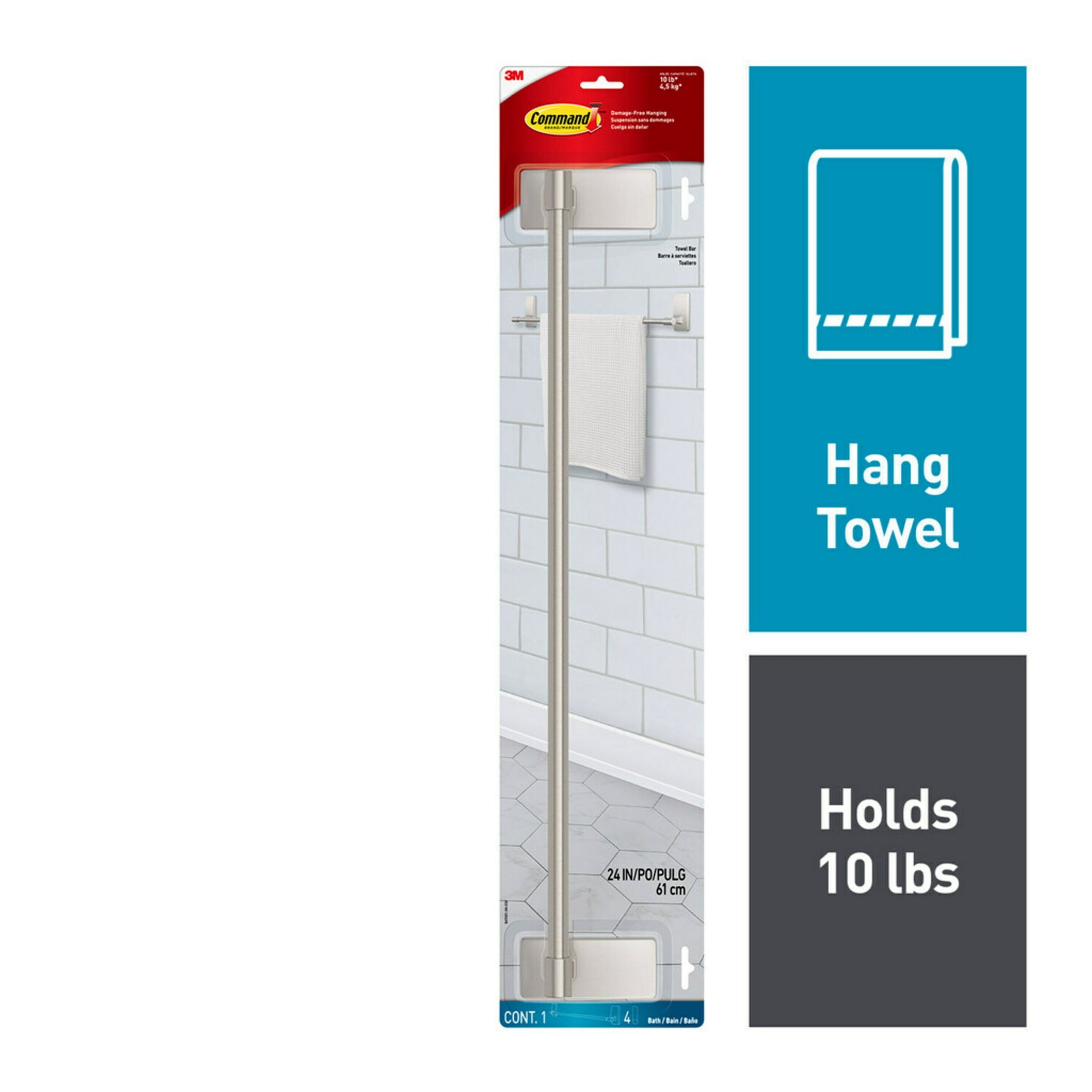 Command large towel bar best sale