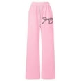 thumbnail image 6 of XXWXYD Girls Baggy Sweatpants Cute Bowknot Print Wide Leg Jogger Sweatpants Girls Joggers Pants Kids Elastic Waist Athletic Loung𝖾 Casual Trousers, 6 of 6