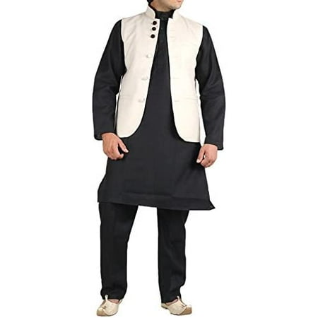 

Royal Men s Cotton Kurta Pyjama Set (ROYAL_271_Black_Small)