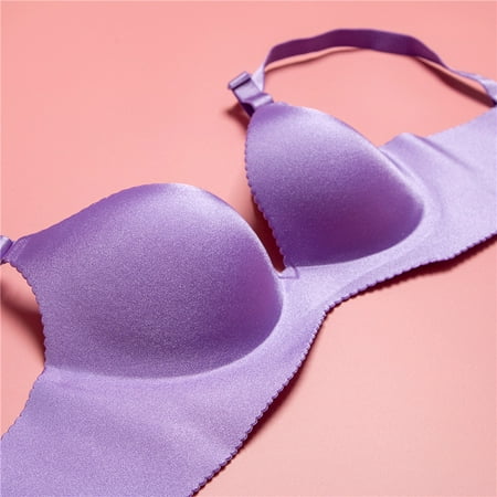 

Toyella Women s Unwired Push Up Adjustable One Piece Seamless Bra Pearlescent Violet 3475 C