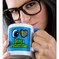 thumbnail image 2 of 3dRose, Bright Eye Heart I Love Being a Pediatrician, 15oz Two-Tone Blue Mug, 2 of 7