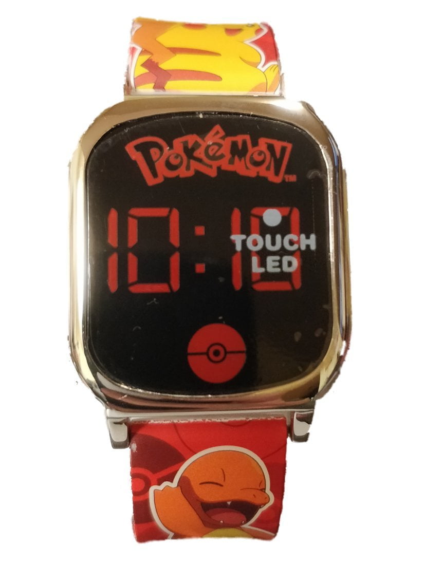 Pokmon Unisex Children's LED Touch Screen Watch with Metallic Silver Bezel - POK4255WM