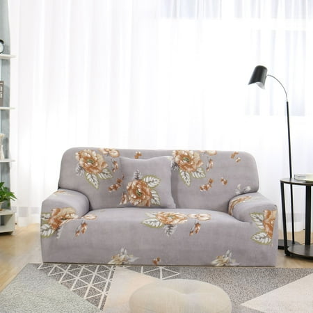 Stretch Thick Floral Sofa Cover With 1 Cushion Cover 4 Seater
