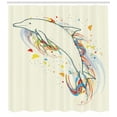thumbnail image 3 of Ambesonne Dolphin Shower Curtain, Fish Rainbow Color, 69"Wx84"L, Multicolor, 3 of 3