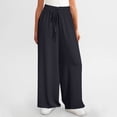 thumbnail image 2 of Posijego Women's Linen Lounge Pants Baggy High Waist Wide Leg Palazzo Pants Casual Flowy Trousers for Women, 2 of 6