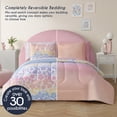 thumbnail image 5 of Style2 Mix & Match 7-Piece Reversible Bed in a Bag Comforter Set with Sheets, Pink Floral, Queen, 5 of 16
