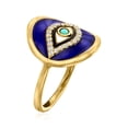 thumbnail image 3 of Ross-Simons 0.10 ct. t.w. White Topaz and Multicolored Enamel Evil Eye Ring With Turquoise in 18kt Gold Over Sterling, Women's, Adult, 3 of 5