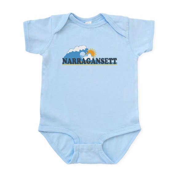 CafePress - Narragansett RI Waves Design Infant Bodysuit - Baby Light Bodysuit, Size Newborn - 24 Months