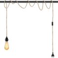 thumbnail image 3 of 2 Pack Pendant Lights With Switch, Hemp Rope With 4.5m Cable, E27 Socket For Hall, Kitchen, Dining Table, Bar (without Bulb), 3 of 4
