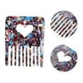 thumbnail image 2 of Unique Bargains 1 Pc Portable Heart Hair Insert Comb Blue Acetate Sheet, 2 of 5
