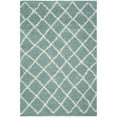thumbnail image 4 of SAFAVIEH Dallas Jerrie Geometric Shag Runner Rug, Seafoam/Ivory, 2'3" x 8', 4 of 8