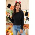 thumbnail image 2 of ABPHQTO Sudadera de mujer de forro polar con lavado negro, 2 of 5