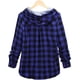 thumbnail image 2 of Dnzceghtig Camisa con Capucha Chaqueta A Cuadros para Mujer Manga Larga con Botones Top Casual Moda Estilo Novio Bolsillos Superiores, 2 of 2