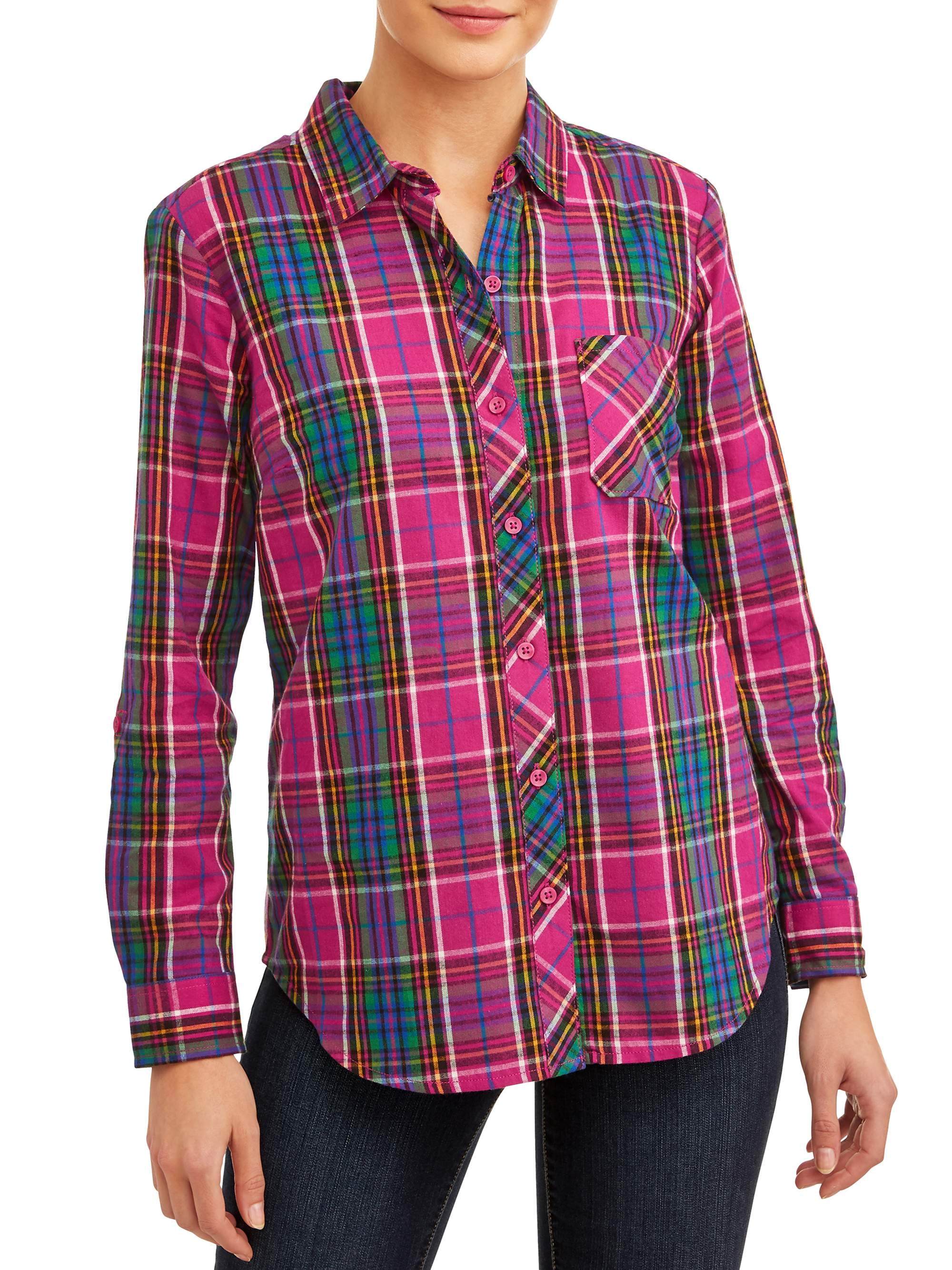 womens flannel shirts walmart